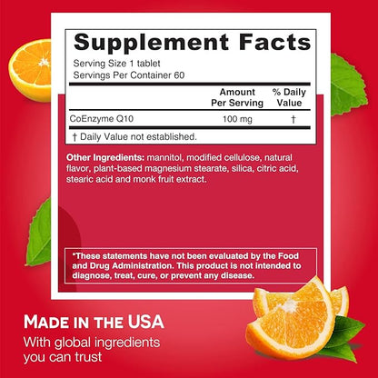 EZ Melts Dissolvable CoQ10 Supplement 100 2-Month Supply