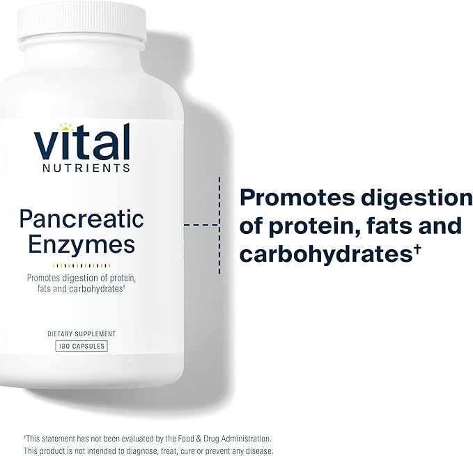 Vital Nutrients Pancreatic Enzymes 1000mg (Full Strength) 180 Capsules