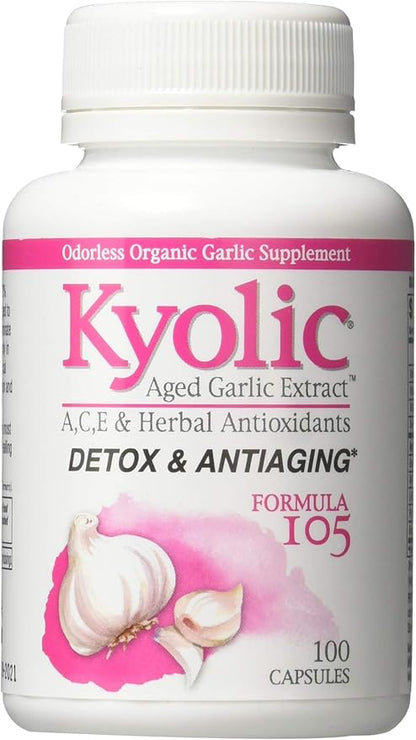 Kyolic Aged Garlic Extract Formula 105, 100 Capsules