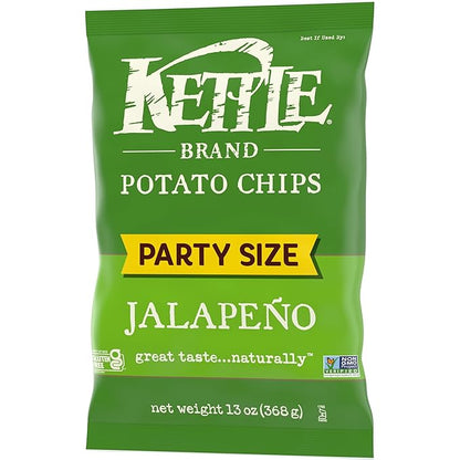Kettle Brand Potato Chips, Jalapeno Kettle Chips, Party Size, 13 Oz
