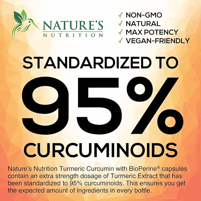 Turmeric Curcumin with BioPerine 95% Standardized 1950mg - 120 Capsules