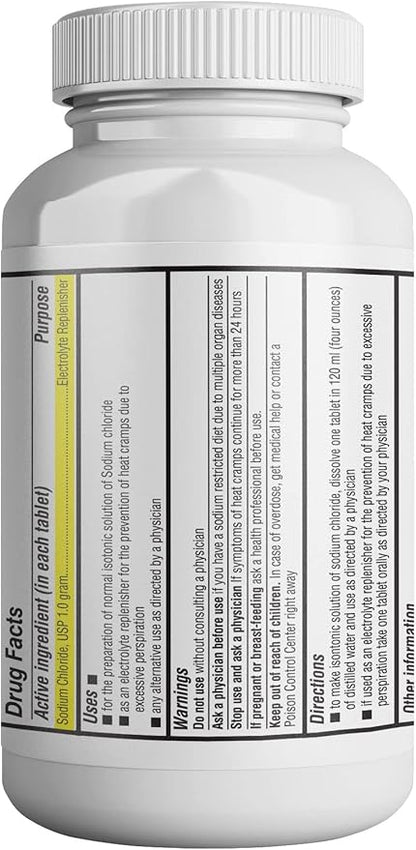 Health Life Sodium Chloride Tablets 1 gm, USP | 300 Count | Normal Salt Tablets | Sodium Mineral Supplement (15.4gr.) | Electrolytes Replenisher Hydration Drink