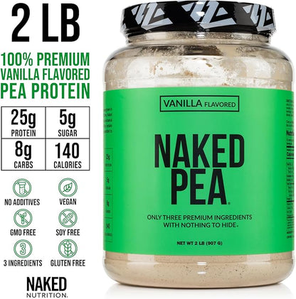 NAKED Vanilla Pea Protein Isolate from 3 Ingredients, 2LB