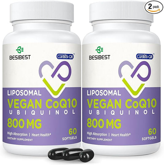 Liposomal Ubiquinol CoQ10 800 MG Softgel, CoQ10 Ubiquinol Q10 800mg, 800mg, Powerful 120 Vegan