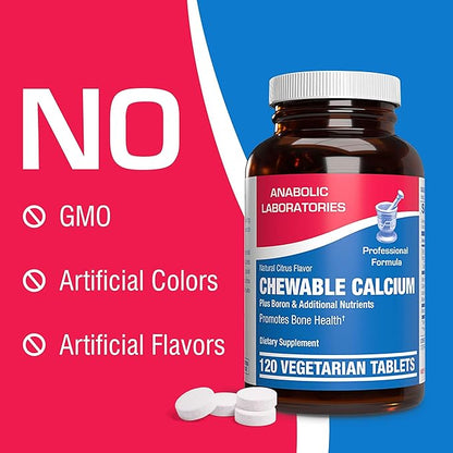 Chewable Calcium Supplement for Women - Clinical Bone Supplement with Chewable Calcium with Vitamin D Magnesium and Boron Complex for Bone Health & Strength Support - Made in The USA - 30 Servings