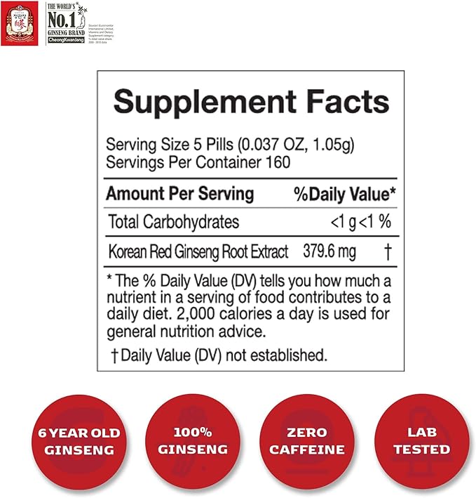 CheongKwanJang Korean Panax Red Ginseng Extract 800 Pills,