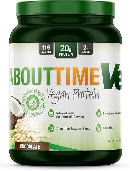 About Time Natural Vegan Protein Chocolate 2lb 24g Protein, 32 Servings