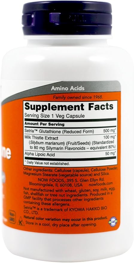 Now Foods Glutathione 500 mg 60 Vcaps 2 Pack