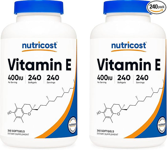 Nutricost Vitamin E 400 IU, 240 (2 Bottles)