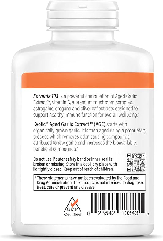 Kyolic Aged Garlic Extract Formula 103 300 Capsules