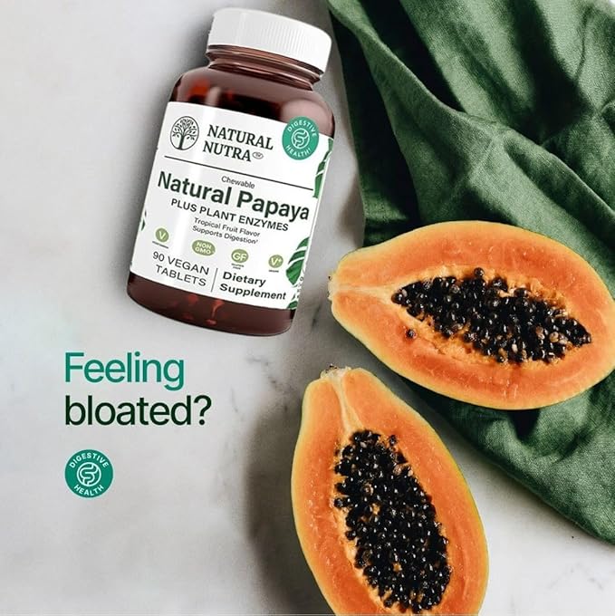 Natural Nutra Papaya Chewable Enzymes 90 Vegan
