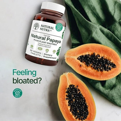 Natural Nutra Papaya Chewable Enzymes 90 Vegan