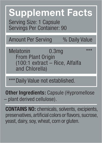 0.3mg – The First Phyto-Melatonin (Natural 90 Vegan (90 Day