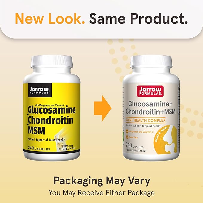 Jarrow Formulas Glucosamine + Chondroitin + 240 Capsules, 60 Day