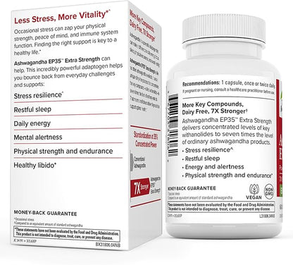 Terry Naturally Ashwagandha EP35 Extra Strength 60 Capsules, 2 - 120 Total