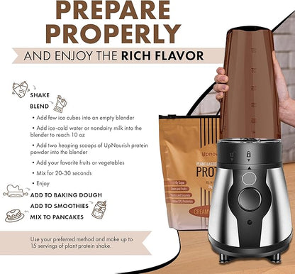 UpNourish Chocolate Vegan Protein Powder, Meal 15 Servings