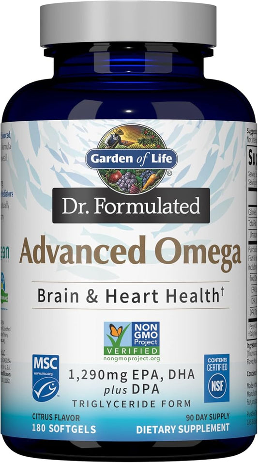 Garden of Life Dr. Formulated Advanced 1,290mg EPA, 3 Supplement 180 Softgels