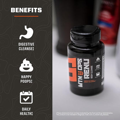 MTN OPS Renu Detox Cleanse, Full Body & Colon Cleanse Capsule Antioxidants Supplement, 30 Servings