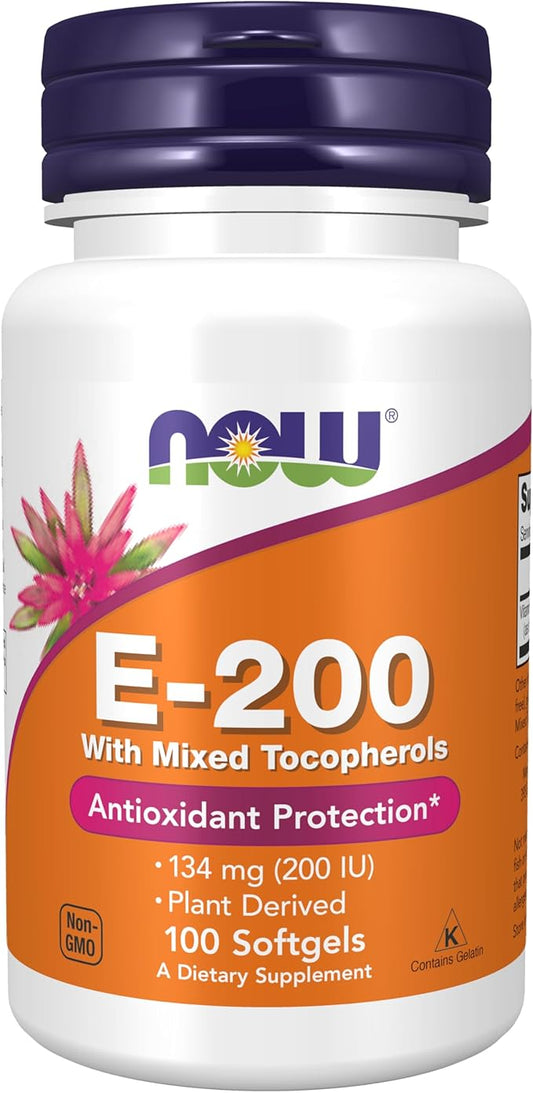 NOW Supplements, Vitamin E-200 IU Mixed 100 Softgels