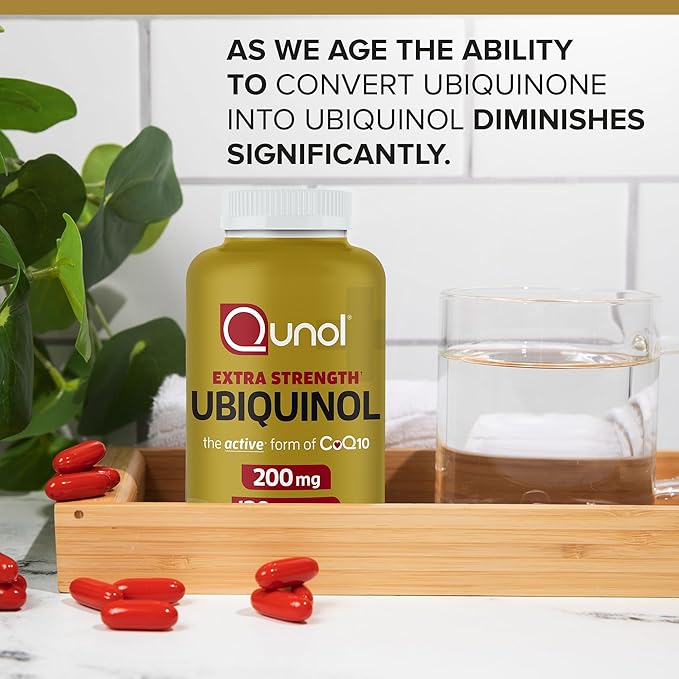 Qunol Ubiquinol CoQ10 200mg Softgels, Powerful CoQ10, 120ct 120ct Softgels