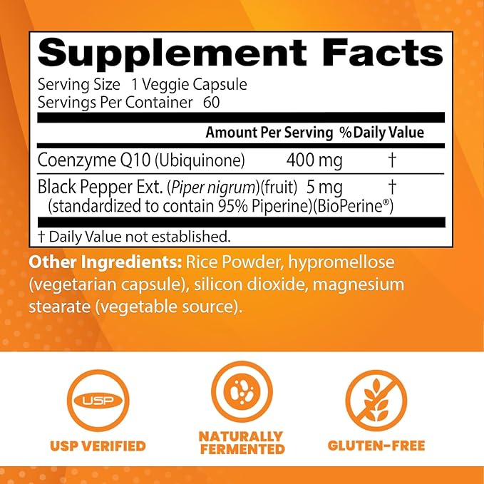 Doctor's Best High Absorption CoQ10 400 mg, 60 Veggie