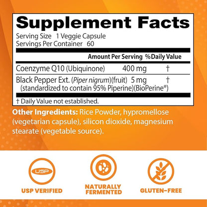Doctor's Best High Absorption CoQ10 400 mg, 60 Veggie