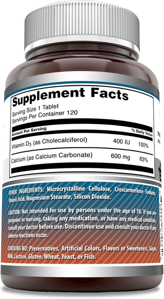 Amazing Formulas Calcium with Vitamin D3 120 Tablets