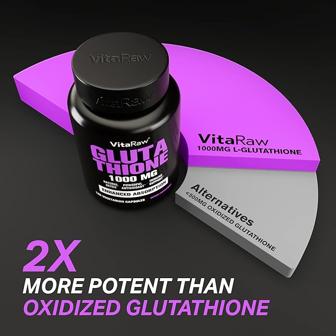 1000mg Glutathione for Immune Support 100mg Absorption 120 Vegetarian