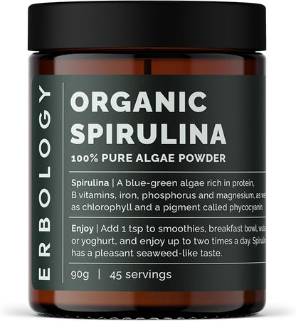 Erbology Organic Spirulina Powder 3.2 oz 45 Servings
