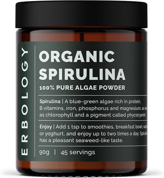 Erbology Organic Spirulina Powder 3.2 oz 45 Servings