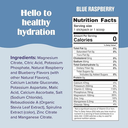 Ultima Replenisher Daily Electrolyte Powder Drink Mix – Blue Raspberry, 90 Servings – Hydration Powder with 6 Electrolytes and Minerals – Keto Friendly, Vegan, Non-GMO and Sugar-Free