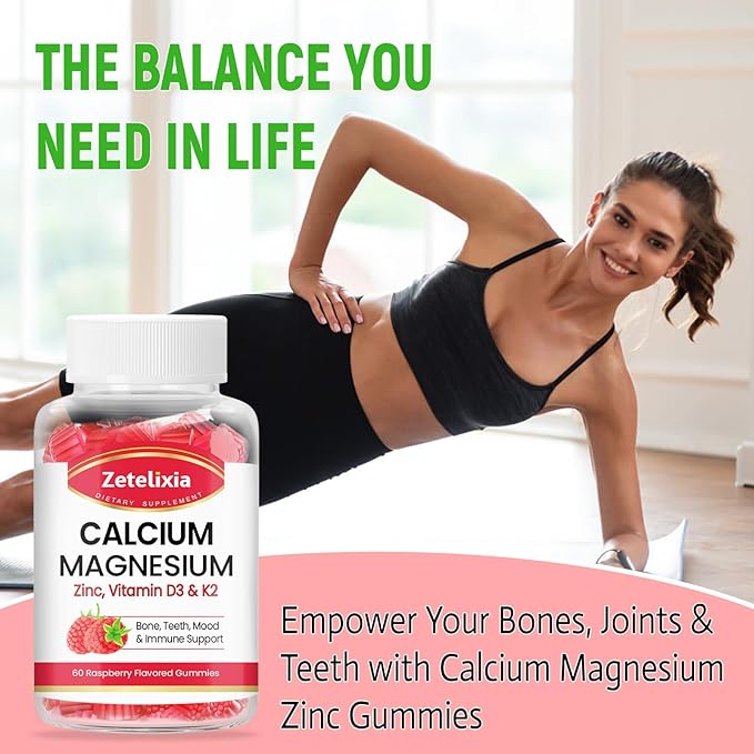 Sugar Free Calcium Gummies for Women D3 & K2, Calcium 120 Count