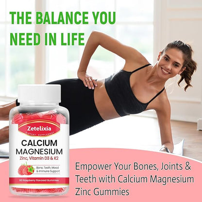 Sugar Free Calcium Gummies for Women D3 & K2, Calcium 120 Count