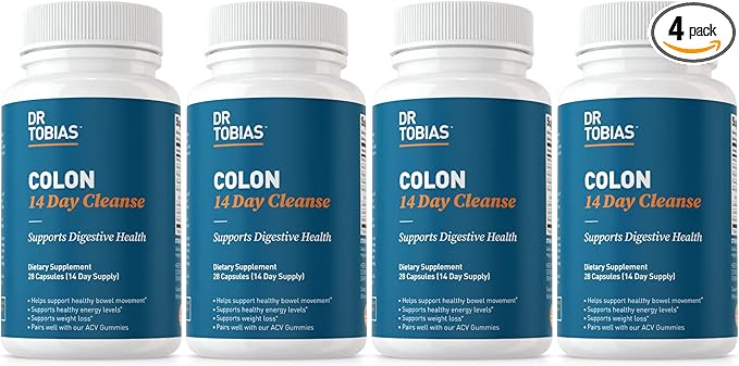 Dr. Tobias Colon 14 Day Cleanse, 4 Bottles 28 Capsules (1-2 Daily)