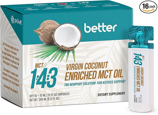 MCT 1:43 Oil from Organic Coconuts - Fatty Acid Fuel for Complete Healthy Coverage – 8.12 FL OZ