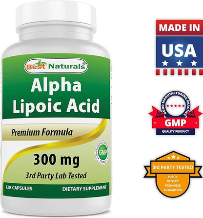 Best Naturals Alpha Lipoic Acid 300 120 Capsules