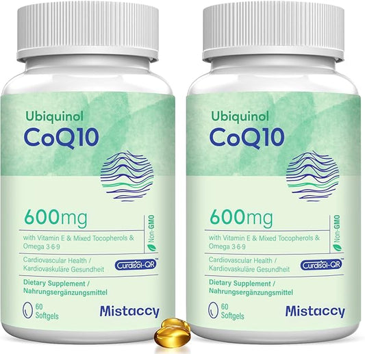 CoQ10 600mg Softgels CoQ10 Ubiquinol 3 6 6 9 9 | 120 Softgels
