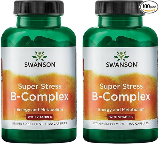Swanson Vitamin B-Complex w/Vitamin C (100 Capsules) (2 Pack)