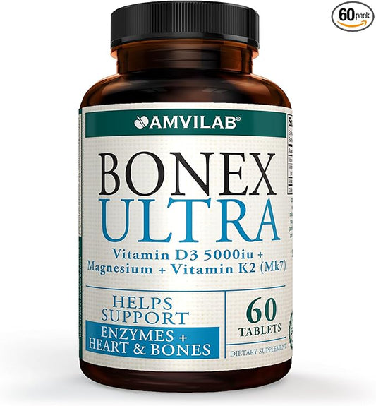 BONEX Ultra Supplement D3, Vitamin K2 (MK7) (MK7) & 60 Tablets 2 Month