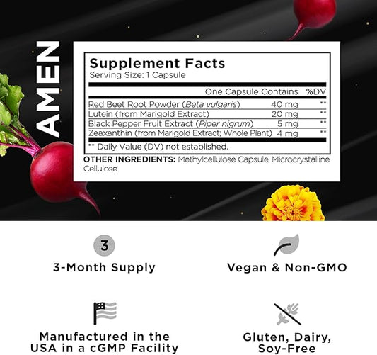 Amen Eyes Lutein Zeaxanthin Supplement 3-Month Supply 90 Capsules