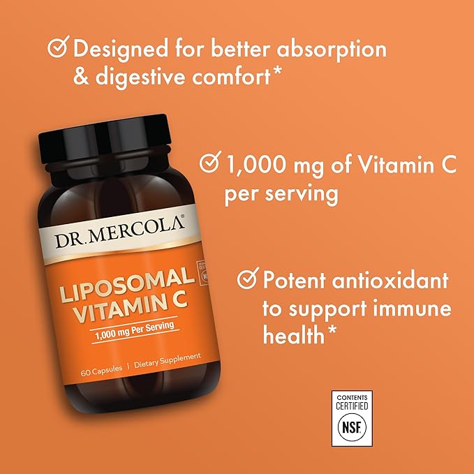 Dr. Mercola Liposomal Vitamin C 1,000 30 Servings (60 Capsules),