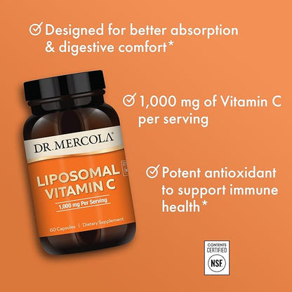Dr. Mercola Liposomal Vitamin C 1,000 30 Servings (60 Capsules),
