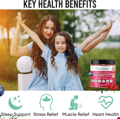 180 CT Calm Magnesium Glycinate Gummies 400 mg/Serv - with Ashwagandha, Magnesium Malate & Taurate - Sugar Free Chews for Adults & Kids Relaxation, Stress Relief, Night Rest, Muscle & Cardio Support