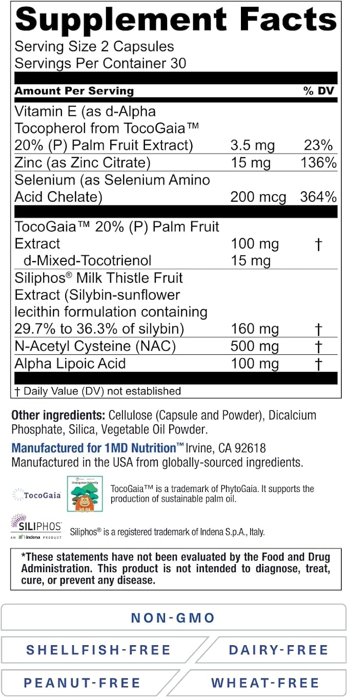 1MD LiverMD - Liver Support Supplement 60 Capsules