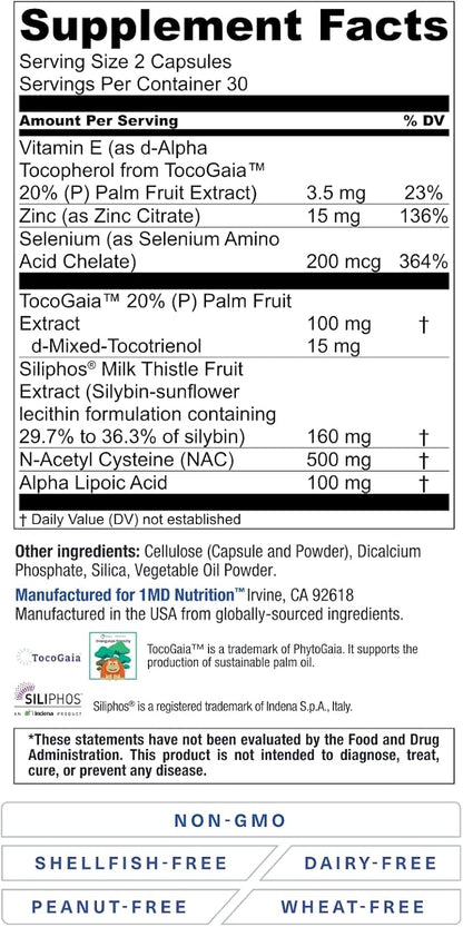 1MD LiverMD - Liver Support Supplement 60 Capsules