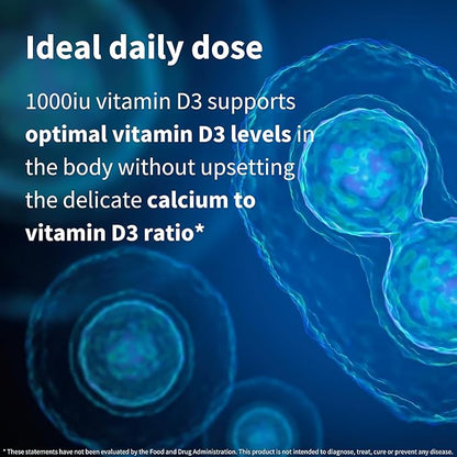 Igennus Healthcare Nutrition Natural Vegan Vitamin D3 1000IU, 365 Tablets, 100% Plant-Based Algae Cholecalciferol & Non-GMO, Immune, Bones & Teeth, 1-Year Supply