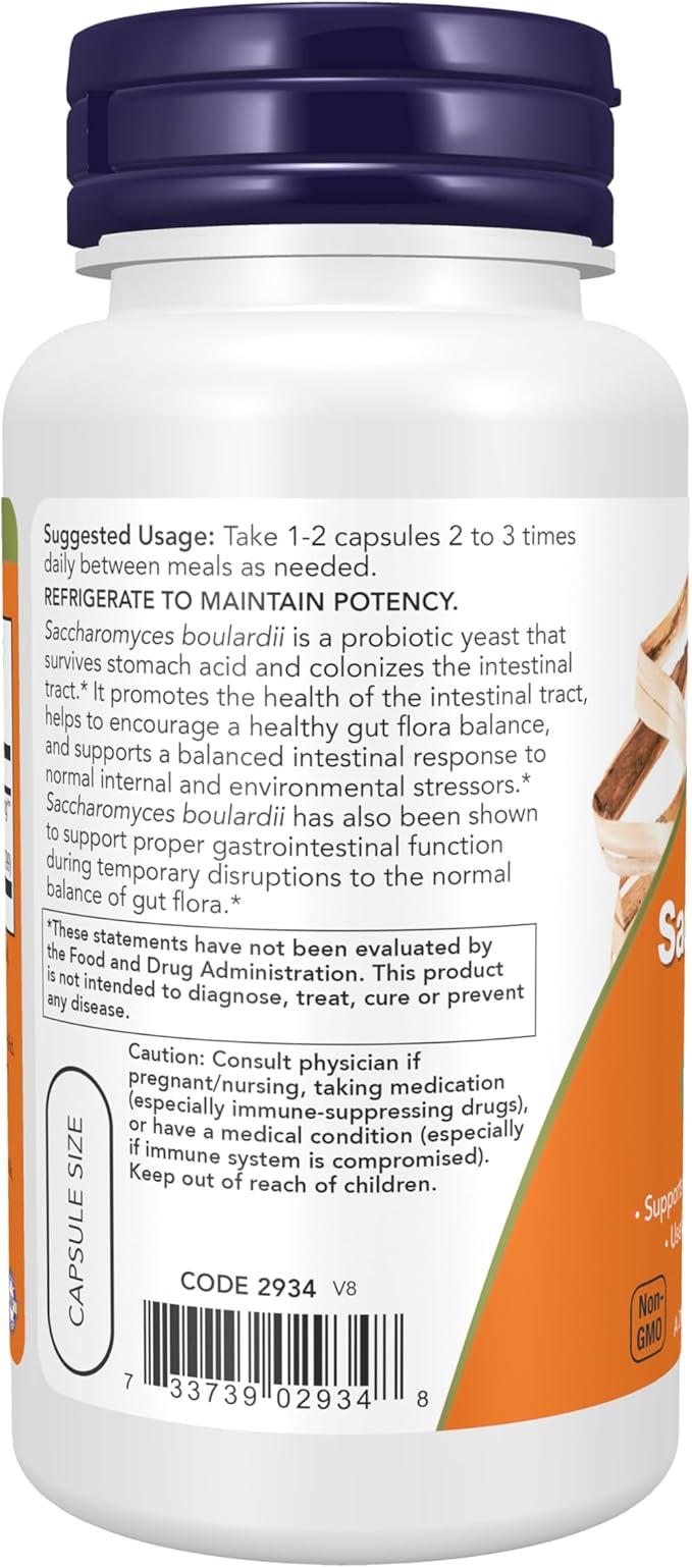 NOW Supplements, Saccharomyces Boulardii, 5 Billion 60 Veg