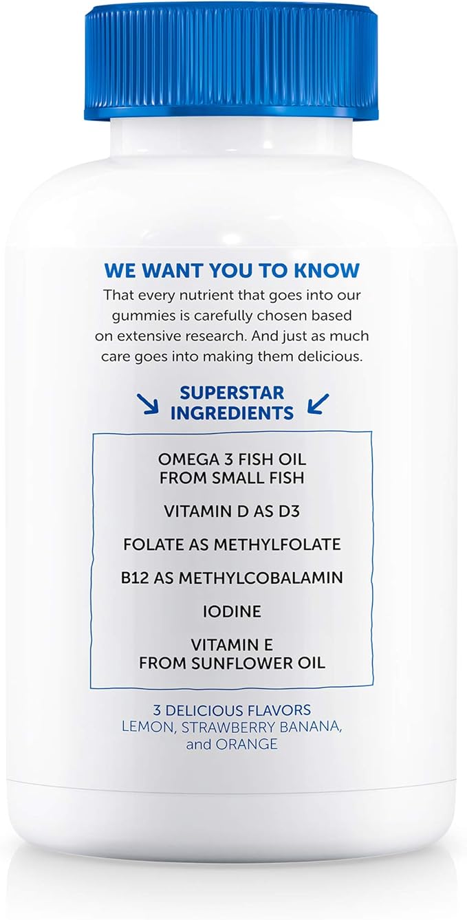 SmartyPants Multivitamin for Men & Women: D3, C, B12, B6, B6, Vitamin 3 Fish 180 Count (30 Day