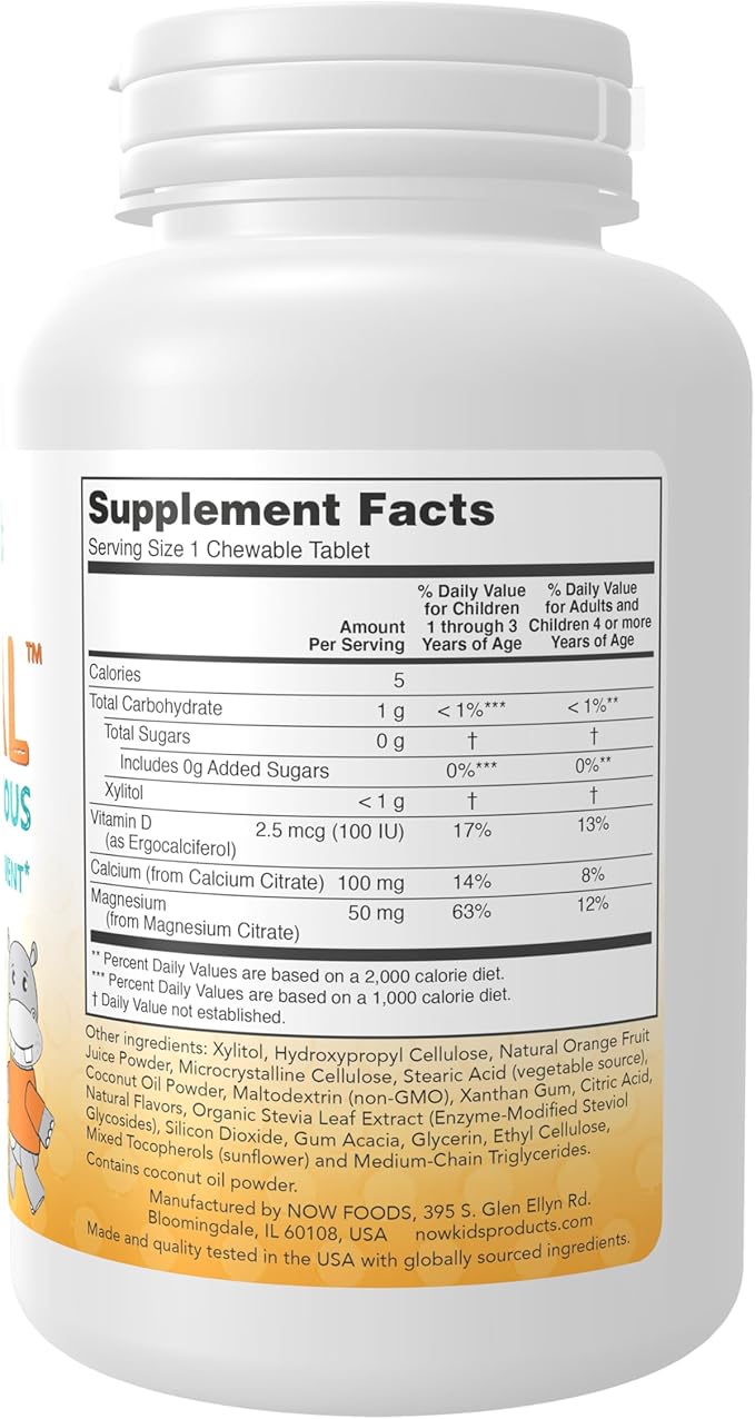 NOW Supplements, Kid Cal with Calcium 100 Chewables,