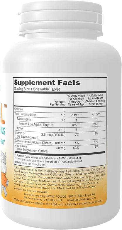 NOW Supplements, Kid Cal with Calcium 100 Chewables,
